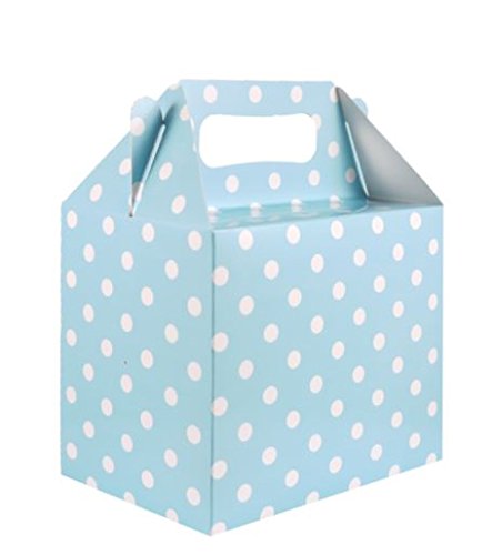 12 x Light Blue Polka Dot Party Birthday Lunch Boxes