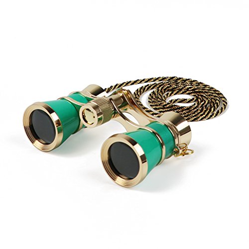 Kingscope 3X25 Theater Opera Glasses Binoculars for Musical Concert (Green, with Chain) - Thumbnail 5
