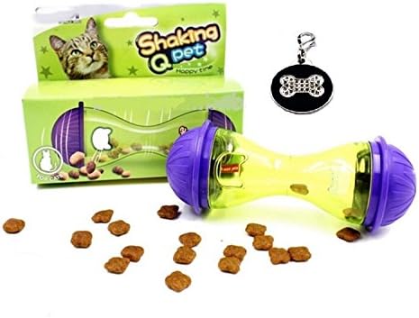 Cat Interactive feeder treated toy Bone shape plus Style Fashion Key Chain Pet tag identification