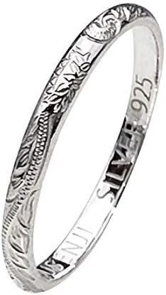 Hawaiian Jewelry Ring Huagh Silver 925 Extra Thin Slim