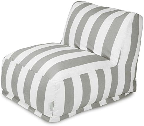 Durable Longshore Tides 24" H x 27" W Bean Bag Lounger, Removable Cover, Gray
