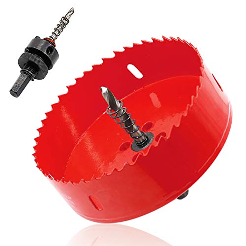 ZXHAO 4.5 inch Hole Saw, 1 1/4 inch Cutting Depth HSS BiMetal Hole