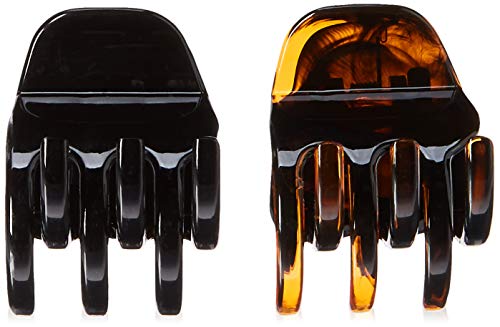 Goody 32764 Women's Classics 2 Medium Claw Clips, Pefrect for All Hair Types, Great for Easily Pulling Up Your Hair, Plastic Material, Black and Brown Colors