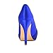 ELEGANTPARK HC1609P Women High Heel Pumps Platform Closed Toe Buckle Chiffon Satin Prom Evening Wedding Shoes Royal Blue US 9