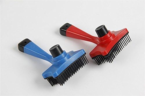 Self-Cleaning Slicker Brush for Dogs & Cats - by Alpha Dog Series (Blue)