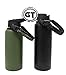 GALAXTEK Paracord Handle Compatible with Hydro Flask Wide Mouth Bottle - Durable Carrier, Secure Accessories, Survival Strap Cord with Safety Ring and Carabiner (Black Speckled)