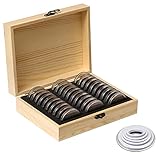 Wooden Coin Capsules Holder, 30 Pieces 46mm Coin