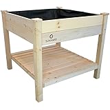 Sunward Patio Raised Garden Bed Kit / 36" x 36" Toolless Construction For Easy Assembly / Perfect For Summer Gardening!