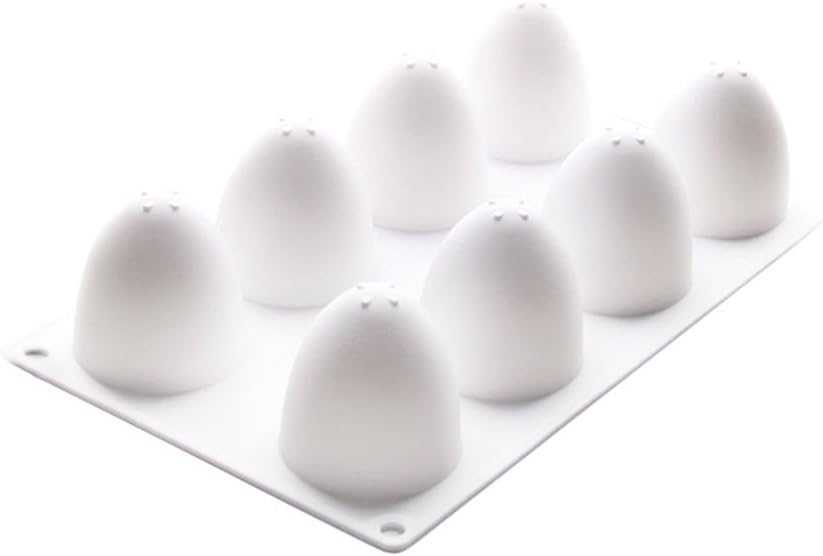 Ounona Egg Mould for Baking, Ovens, Mousse, Cake, Candy, Chocolate - Silicone, 8 Moulds