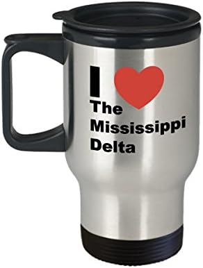 I love the Mississippi Delta - I heart MS - Gift Insulated Steel Travel Coffee or Tea Mug