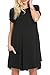 TINYHI Women's Swing Loose Short Sleeve Tshirt Fit Comfy Casual Flowy Tunic Dress, X-Large, S_black_pocket