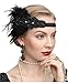 Cizoe Women's Vintage Feather 20S Headpiece 1920S Flapper Headband Roaring,Black primary