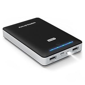 モバイルバッテリー RAVPower 16750mAh スマホ充電器 （ 大容量 急速充電 2ポート LEDライト付 ） iPhone / iPad / Xperia / Android / タブレット / ゲーム機 / Wi-Fiルータ 等対応 RP-PB19（ブラック）