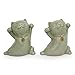 NOVICA Handmade Celadon Ceramic Smiling Cat Statuettes, 4.3