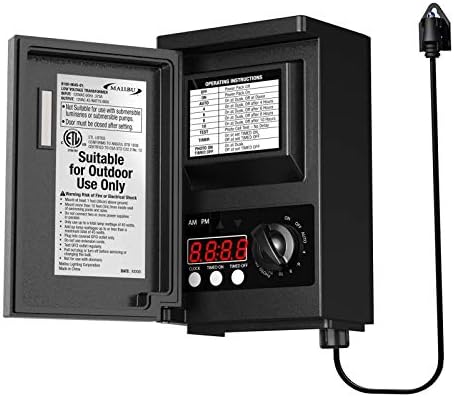 Malibu Low Voltage Transformer 45 Watt for Outside Panorama Lighting with Photocell Sensor Timer and Climate Protect for Highlight Floodlight Backyard Pathway Gentle 120V AC to 12V AC