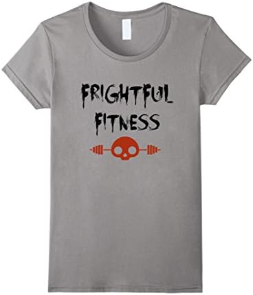 Womens Frightful Fitness Halloween Workout Wear Horror Shirts XL Slate