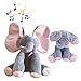 Peek-a-Boo Elephant Animated Talking Singing Stuffed Plush Doll,Elephant Baby Cute Stuffed Doll Toys for Tollder Kids Boys Girls Gift Present (Pink)