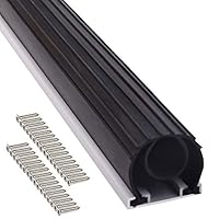 20FT Garage Door Bottom Rubber Seal - Universal Weatherproof Sealing with Pre-drilled Aluminum Track Kit,Additional Rubber Inside