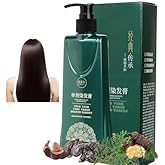 Mild Formula Long Lasting Hair Dye Set,Nourishing Plant-Based Hair Color Dye Cream,Plant Single Dose Dye,Plant Extracts Shampoo, for Gray Coverage (Light Black)