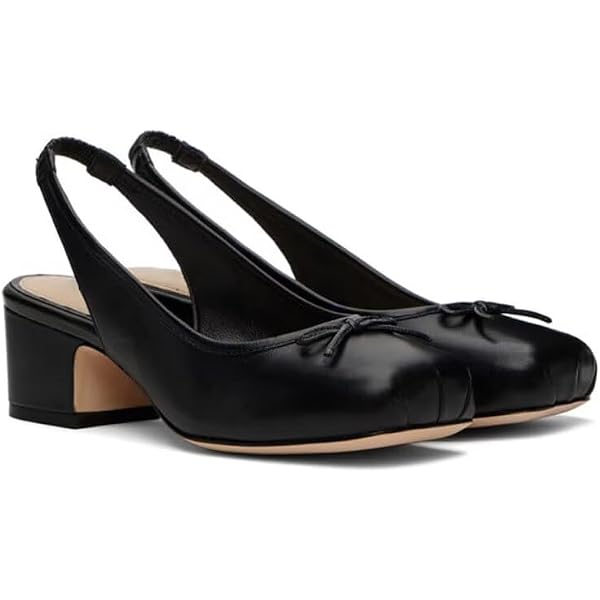 Amazon.com | Lhamo Latso Blue Flats for Women Ballerina  Satin Square Toe Slingback Ballet Flats with Ankle Buckles main image 0