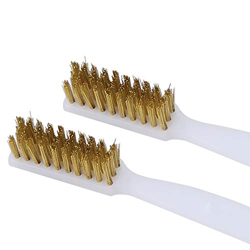 BCZAMD 3D Printer Nozzle Cleaning Copper Wire Toothbrush Tool Copper Brush Handle Hot Bed Cleaning Toothbrush (2Pcs)