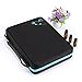 Hipiwe 108 Essential Oils Carrying Case Holds 5ml, 10ml, 15ml Bottles Hard Shell Exterior EVA Essential Oils Storage Organzier Bag with Foam Insert and Carrying Handle (Black+Blue 108)