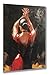 Paimuni Paintings, Hand Painted Attractive Dancing Lady in Red Dress Oil Painting on Canvas Wall Art Stretched and Framed Ready to Hang Bar Decor 24
