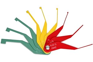 DITKOK 9-Piece Metal Brake Pad Gauge Set, Brake Gauge Measure Tool to Quickly Measure Brake Pad Wear, Brake Pad Thickness Gauge for Most Cars, Easy to Read Color Coded - 2mm to 12mm