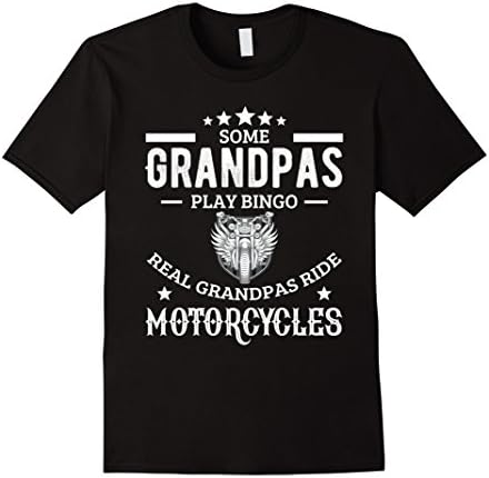 Mens Real Grandpas Ride Motorcycles Gifts For Grandfather Shirt Medium Black