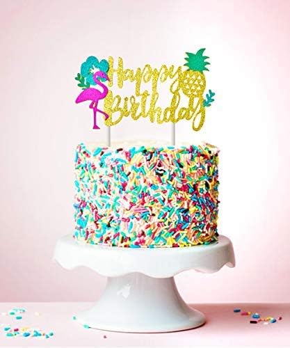 Kreatwow Decoration De Gateau Pour Anniversaire Motif De Flamant Et Ananas Happy Birthday Cake Topper D Anniversaire Tropicale Hawaien Jeux Et Jouets Decorations Agri Khoramdareh Ir