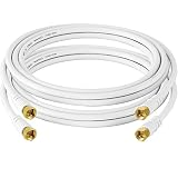 A-Best Coaxial Cable with F-Male Connectors - Ultra Series 12 Feet/3.66 Meter(2-Pack),White Color