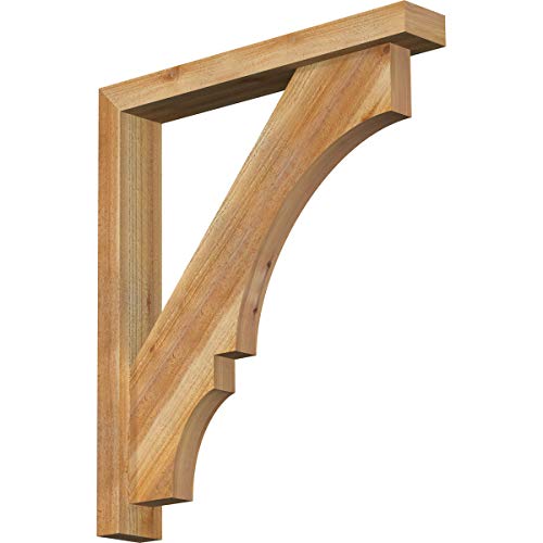Ekena Millwork 4"W x 26"D x 30"H Balboa Block Rough Sawn Bracket w/Offset Brace…