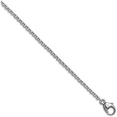 JewelryWeb Platinum Polished 1.6mm Solid Rolo Chain Necklace 20 Inch Chain Necklace for Women and Men