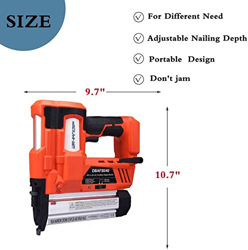 BHTOP Cordless Nailer & Stapler- 2 in 1 18Ga Heavy Tool With 18Volt 2Ah Lithium-ion Rechargeable Battery(Charger and Carrying Case） (1 Battery) - Thumbnail 2