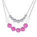 Louie and Leo Layered Double Strand Silicone Teething Necklace for Mom (Hot Pink)