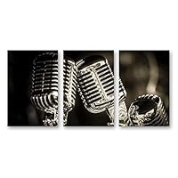 3 Piece Canvas Wall Art Microphone Canvas Prints Home Artwork Decoration for Living Room,Bedroom - 16