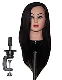 Bellrino 26-28" 60% Human Hair Cosmetology Mannequin Manikin Training Head with Synthetic Fiber - (EMILY+C-V9)