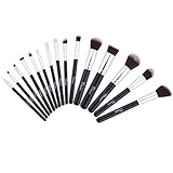 Ovonni Makeup Brushes Set 15pcs Professional Synthetic Kabuki Foundation Blending Blush Eye Face Liquid Powder Cream Concealer Cosmetics Brush Kit with Case