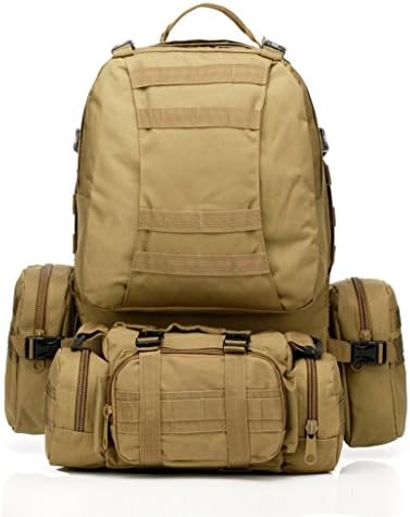 50L Outdoor Military Molle Tactical Bag Rucksack Backpacks Vintage Hiking Camping Gear Camouflage Water Resistant Bags 600D