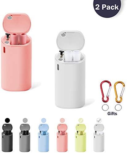 2 Pack Reusable Drinking Collapsible Straws, Composed of Food-grade Stainless Steel & Silicone with Cleaning Brush & Sturdy Carrying Case, For Gifts idea,Travel,Party, Outdoor, Gym.(White&Pink)