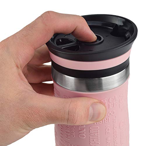 Milu-Thermobecher-Isolierbecher-Kaffeebecher-to-go-370ml-100-Auslaufsicher-Trinkbecher-aus-Edelstahl-Autobecher-doppelwand-Isolierung-Thermo-Becher-Travel-Mug-Rosa