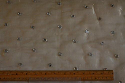 Silver & White Embroidery Metallic Silk Organza Fabric, by The Yard, 44" Wide