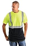 Classic Black Bottom T-Shirt Wicking Birdseye Hi-Viz Safety Shirt - 3X-YELLOW-