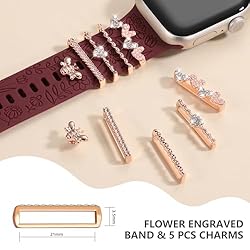 DaQin Flower Engraved Band Compatible with Apple