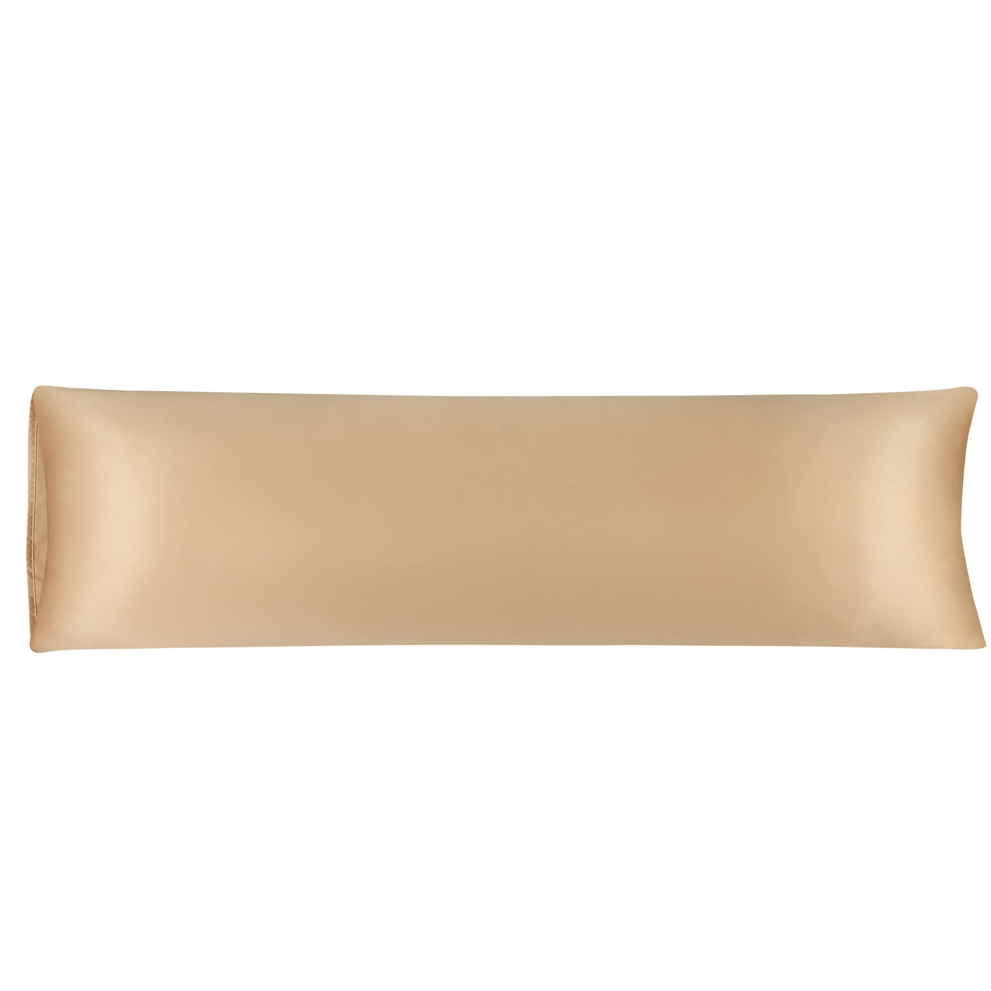 sourcing map Bolster Pillowcases 20"x72" Satin Silky Body Pillowcase for Hair and Skin, Wrinkles - Fade Free Long Pillow Cover - Gold