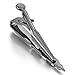 INBLUE Men's Rhodium Plated Necktie Tie Clip Bar Black Silver Tone Pen Wedding