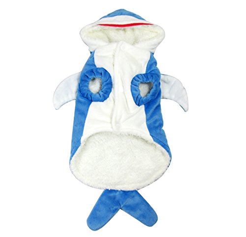Yoption Pet Puppy Dog Christmas Halloween Clothes Outwear Coat Apparel Hoodie (L, Stereo Shark)