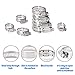 Glarks 65-Pieces 304 Stainless Steel Adjustable 8-44mm Range Worm Gear Hose Clamps Assortment Kit, Fuel Line Clamp for Water Pipe, Plumbing, Automotive and Mechanical Application