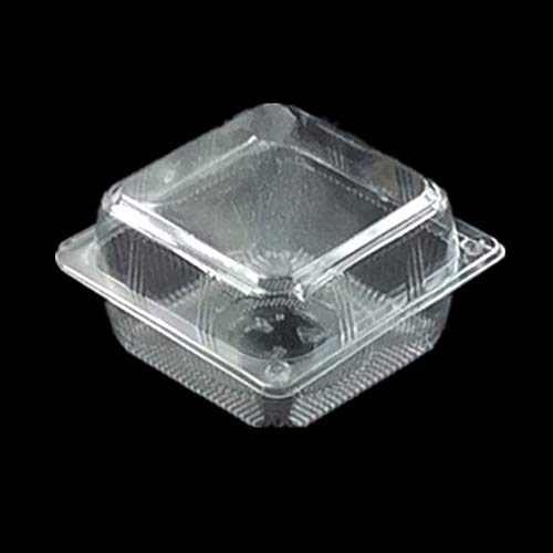 FidgetFidget Plastic 4" Square Food Take Out Clam-Shell Container Cake Cookie S-32 60PC BOPS