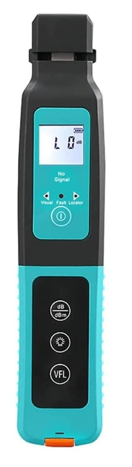 Fibasource New Improved Optical Fiber Identifier, Handheld Live Optical Fiber Detector Tester with Built-in 10mW/kW Visual Fault Locator 800–1700nm SM/MM, Blue & Black with Traffic Indicator